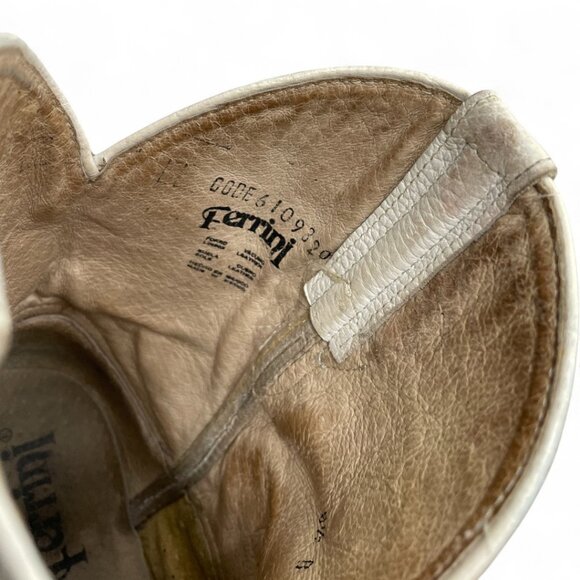 Ferrini Pink White Crosses Leather Distressed Western Cowgirl Cowboy Boots 8.5 - Picture 11 of 15